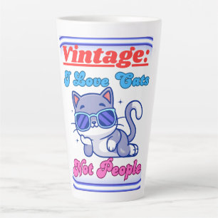 Taza De Café Latte Amo a los gatos, no a la gente