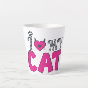Taza De Café Latte Amo a mi gato – Diseño adorable para amantes de ma
