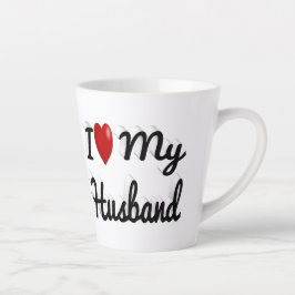 Taza De Café Latte Amo a mi marido lindo negro