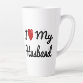 Taza De Café Latte Amo a mi marido lindo negro
