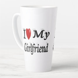 Taza De Café Latte Amo a mi novia lindo texto negro