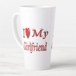 Taza De Café Latte Amo a mi novia lindo texto rojo