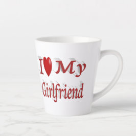Taza De Café Latte Amo a mi novia lindo texto rojo