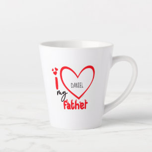 Taza De Café Latte Amo a mi padre foto regalo Latte Mug