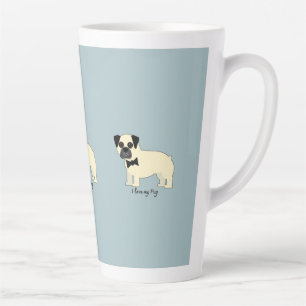 Taza De Café Latte Amo a mi Pug