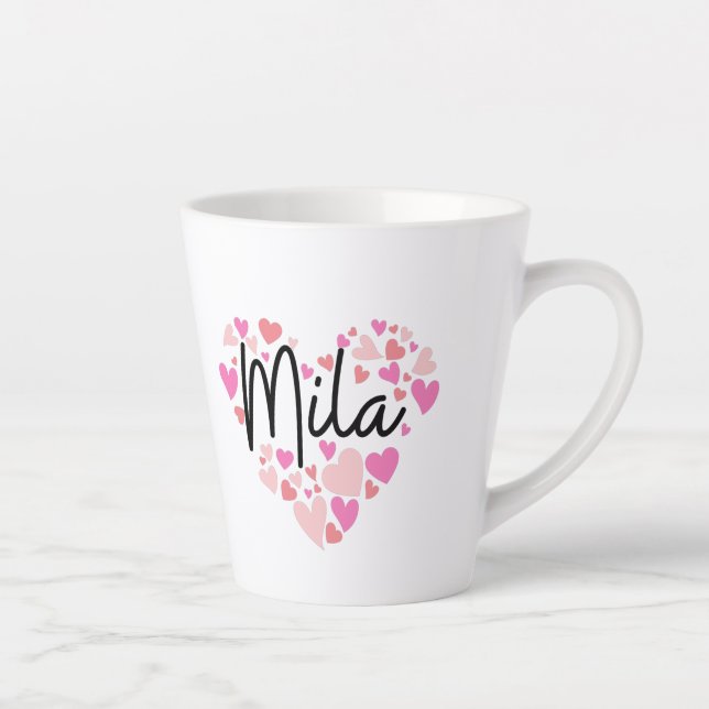 Taza De Café Latte Amo a Mila (Derecha)