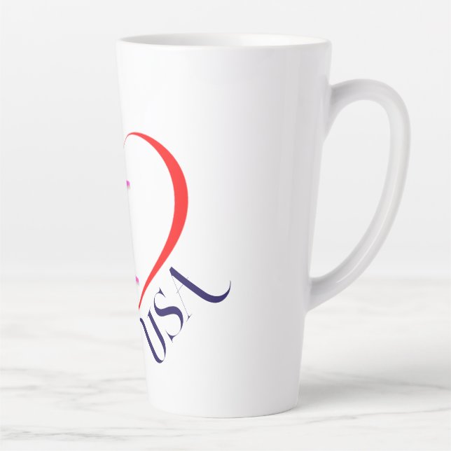 Taza De Café Latte Amo EE.UU. (Derecha)