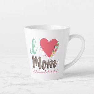 Taza De Café Latte Amo el corazón de mamá