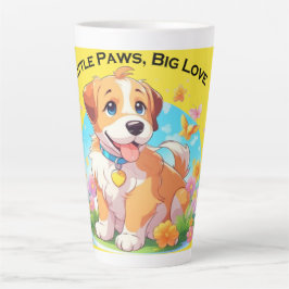 Taza De Café Latte Amo grande de los cachorros