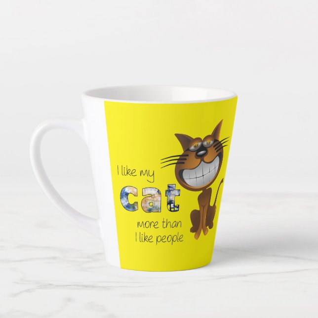 Taza De Café Latte Amo Mi Gato (Izquierda)