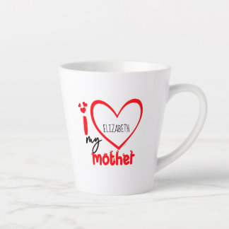 Taza De Café Latte Amo Mi Madre Foto Regalo Latte Mug