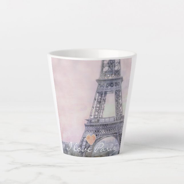 Taza De Café Latte Amo París Eiffel Tower Latte Mug (Anverso)