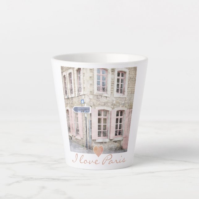 Taza De Café Latte Amo Paris Latte Mug (Anverso)