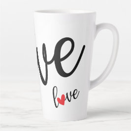 Taza De Café Latte Amor Amor Corazones