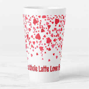 Taza De Café Latte Amor de Latte Personalizado Corazones de Confeti R