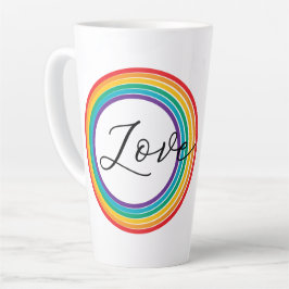 Taza De Café Latte Amor en arco iris