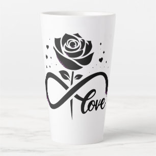 Taza De Café Latte Amor Infinito Rosa Negra - Amor Romántico Eterno D