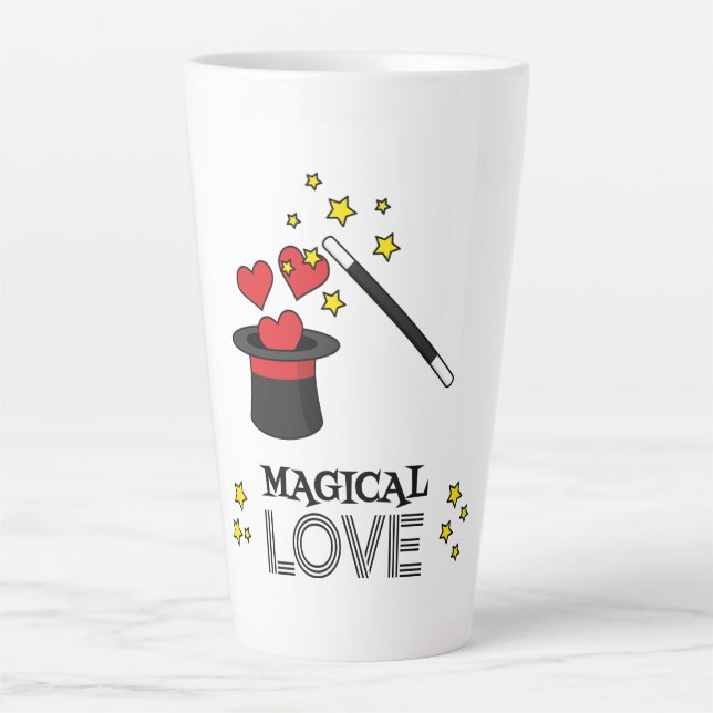 Taza De Café Latte Amor mágico - Negro (Anverso)