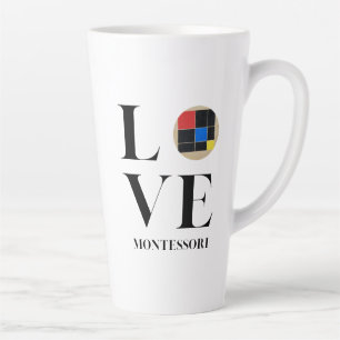 Taza De Café Latte Amor   Montessori   Cubo Trinomial