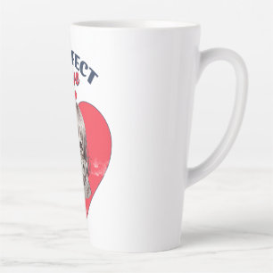 Taza De Café Latte Amor Perfecto Ilustración de Corazón de Chica Gata