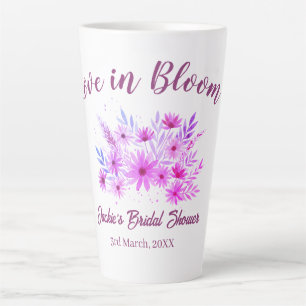 Taza De Café Latte amor rosa boho en flor nombre ducha nupcial retro