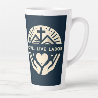 Taza De Café Latte Amor. Vive. Trabajo.