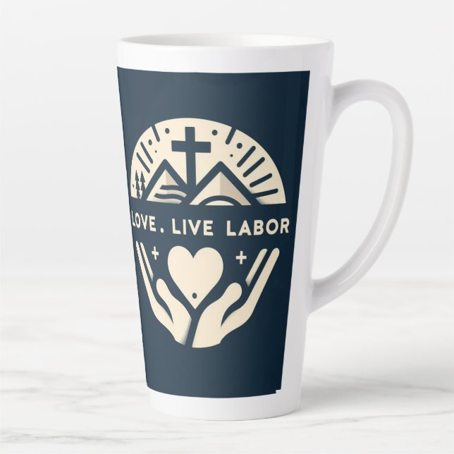 Taza De Café Latte Amor. Vive. Trabajo. (Derecha)
