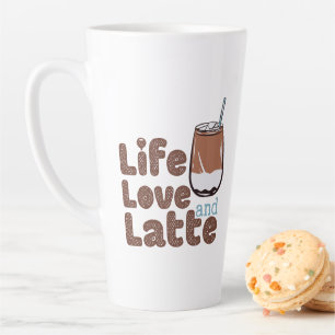 Taza De Café Latte Amor y latte por la vida cotidiana