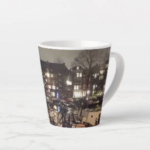 Taza De Café Latte Amsterdam, Canal y Bicycles Latte Mug