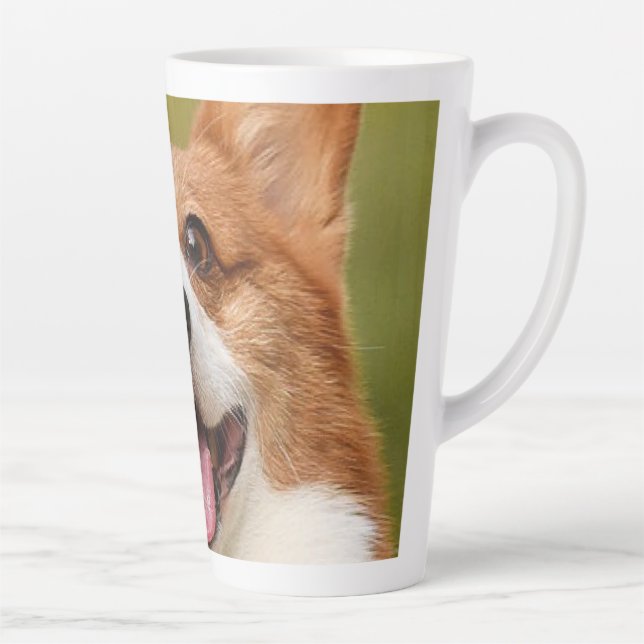 Taza De Café Latte Añadir foto de perro personalizada (Derecha)
