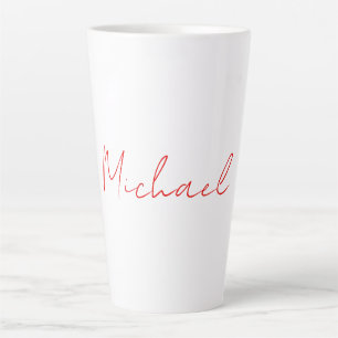 Taza De Café Latte Añadir nombre elegancia caligrafía creativa color