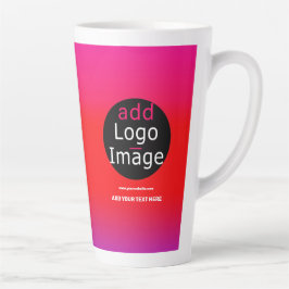 Taza De Café Latte Añadir su logotipo Personalizable Business Magenta