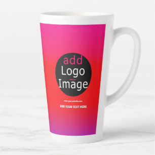 Taza De Café Latte Añadir su logotipo Personalizable Business Magenta