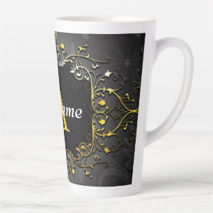 Taza De Café Latte Añadir su nombre e inicial