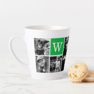 Taza De Café Latte Añadir su propia galería de fotos de 4 y su monogr