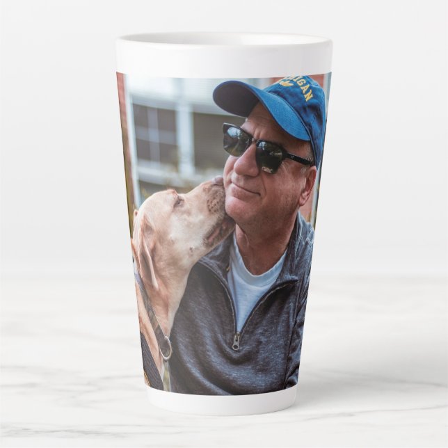 Taza De Café Latte Añadir su propio Personalizado fotográfico persona (Anverso)
