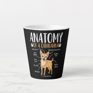 Taza De Café Latte Anatomía de perro de Chihuahua