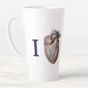 Taza De Café Latte Anatomía Humana Vintage, Me Encanta el Corazón