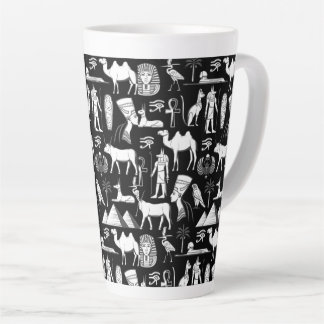 Taza De Café Latte Ancient Egypt Hieroglyphic Symbol Pattern