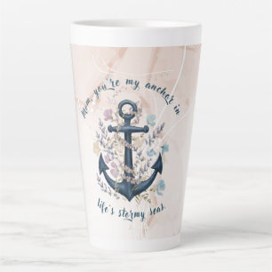 Taza De Café Latte Ancla firme - Latte Mug del Día de la Madre