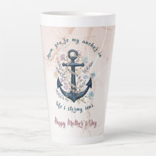 Taza De Café Latte Ancla firme - Latte Mug del Día de la Madre