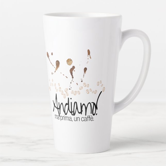 Taza De Café Latte ¡Andiamo! Mamáes Prima, Un Caffè (Derecha)