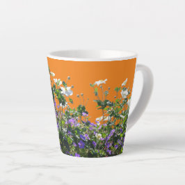 Taza De Café Latte Anemone y Geranium Cust. Naranja Latte Mug