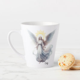 Taza De Café Latte Ángel de espíritu fuerte