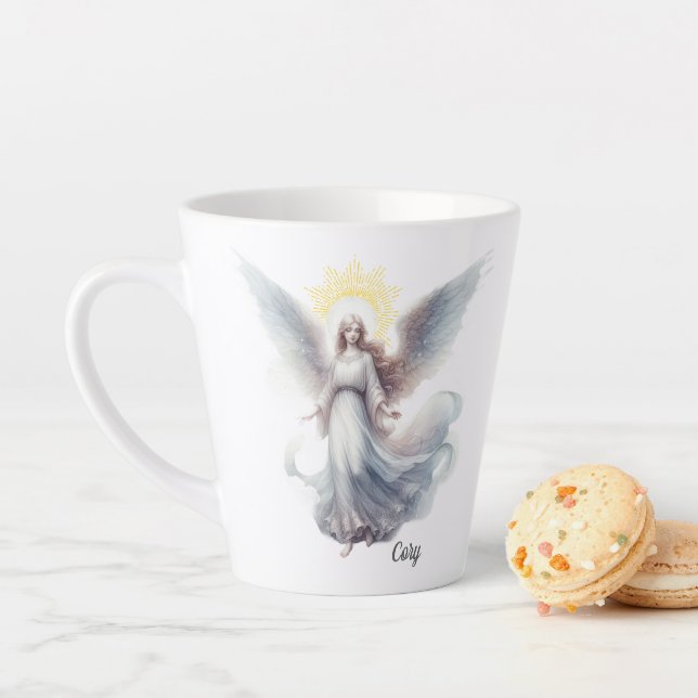 Taza De Café Latte Ángel de espíritu fuerte (In situ)