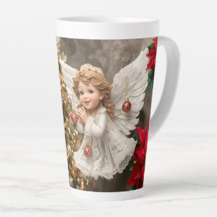 Taza De Café Latte Ángel de Navidad