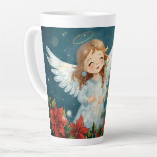 Taza De Café Latte Ángel de Navidad