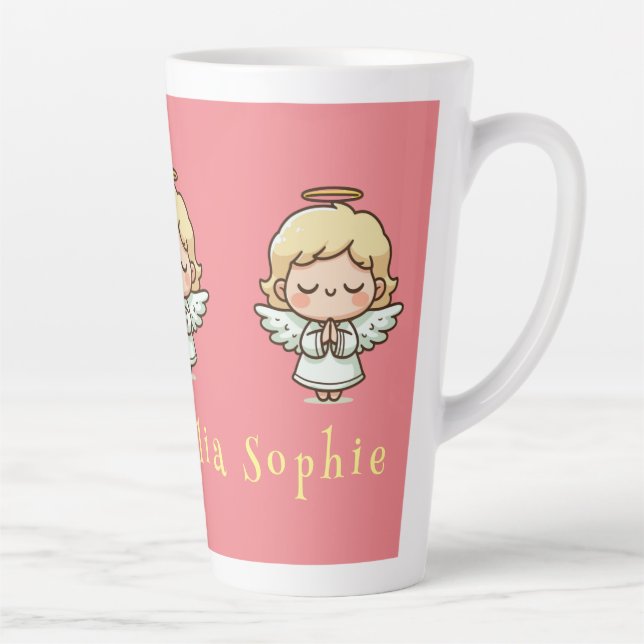 Taza De Café Latte Ángel de oración pequeño (Derecha)