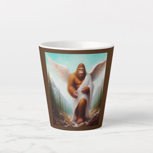 Taza De Café Latte Ángel de pie grande (Anverso)