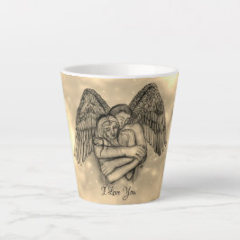 Taza De Café Latte Angel Eros en el amor, te amo